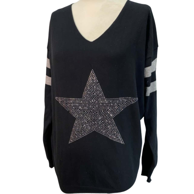 Caroline Morgan Star Jumper Black  