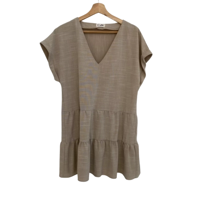 Calli Womens  Size 10 Mini Dress / Short Sleeve Dress  Brown 