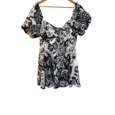 BNWT Dotti Womens  Size 16 Off The Shoulder Dress Black  / Floral RRP $79.95