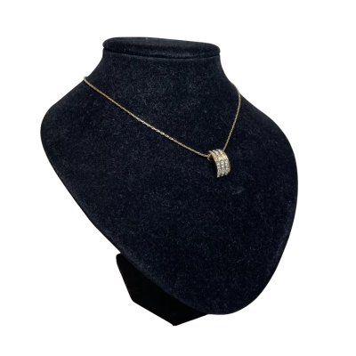 Womens 38-44cm Necklace Gold Look/White Stones