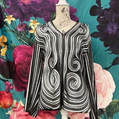  Womens  Size XXL Quarter Zip Jumper Black  / Silver 