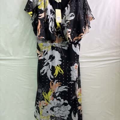 beme Womens  Size 18 Floral Dress Black  