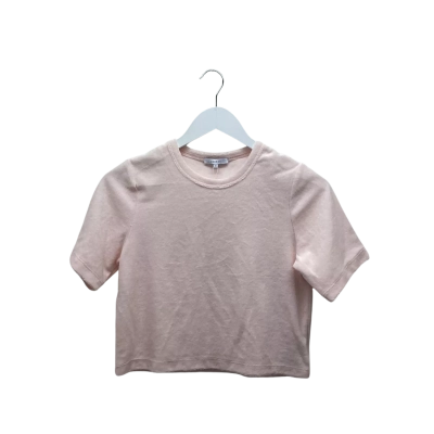 Venroy Terry Towel Cropped Light Pink Cotton T-shirt BNWT