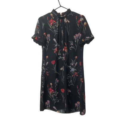 Women’s Cue  Size 10 Short Sleeve Dress  Floral / Navy Blue 