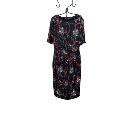 Liz Jordan Womens  Size 14 Short Sleeve Dress  Black  / Red 