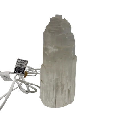 Selenite Crystal Lamp 23cm tall 9cm wide at base