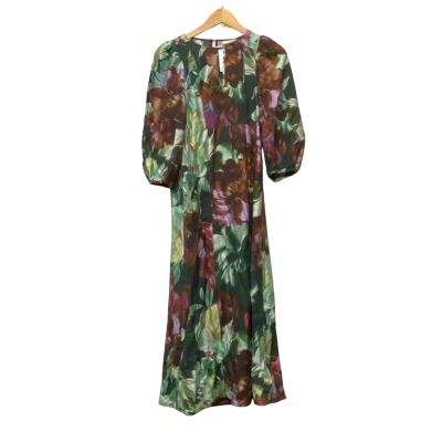 BNWT Sussan Size 6 Brown / Green Floral Dress 