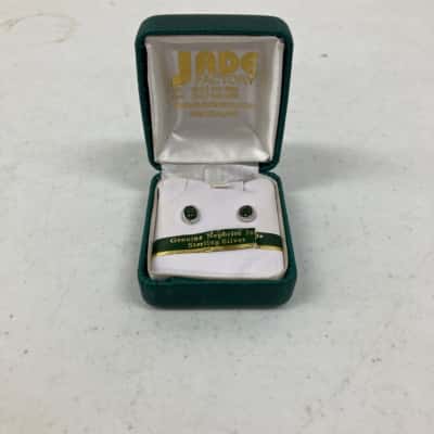 Jade Factory Women’s Genuine Nephrite Jade Sterling Silver Earrings