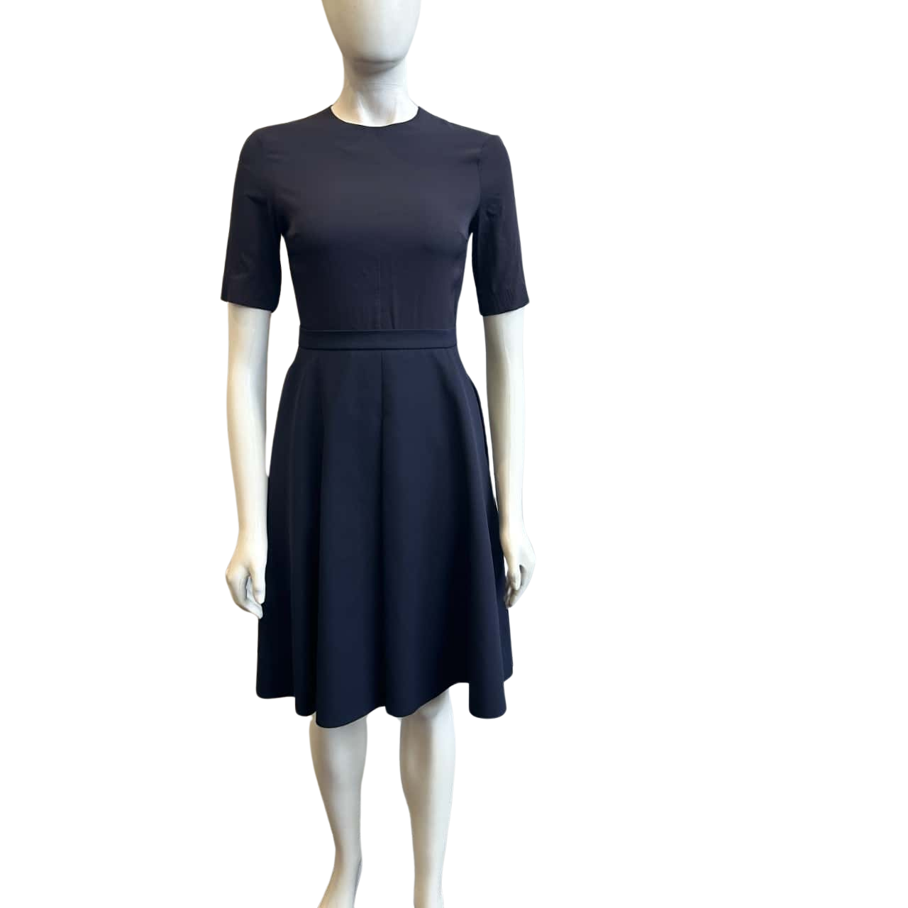 COS Women's Size 36 Short Sleeve Midi Dress Navy Blue (s) - Used Very Good  | Salvos Stores