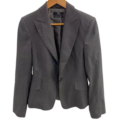 Cue Womens Size 10 Blazer Grey 