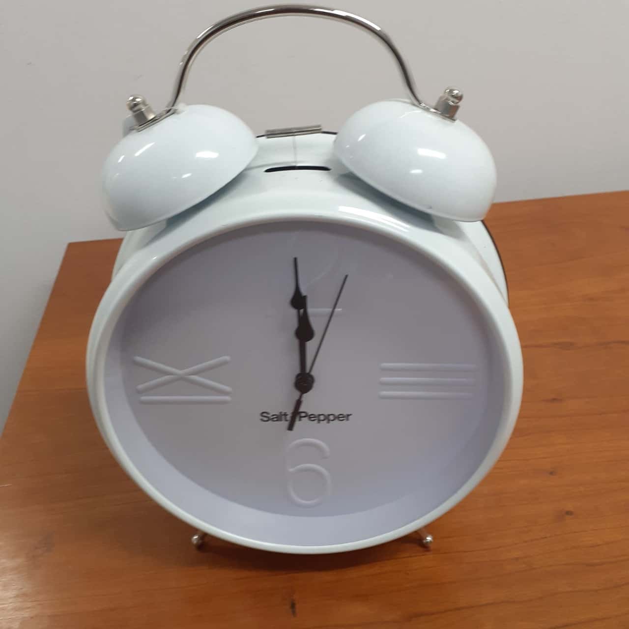 Salt & Pepper Large Alarm Clock White rrp$30