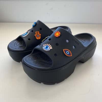 Crocs Comfort Black Slip Shoes  Size 7 Black  