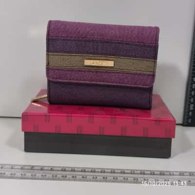  Womens Purse / Wallet Gold / Purple As New TriFold