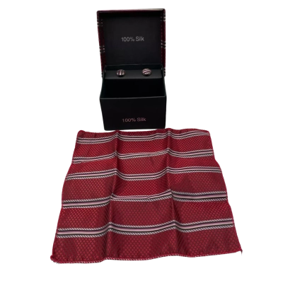Silk Pocket Square + Cufflinks (Gloves/Ties/Belts)