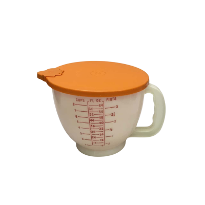 Vintage Tupperware Mix-N-Store Pitcher With Orange Lid