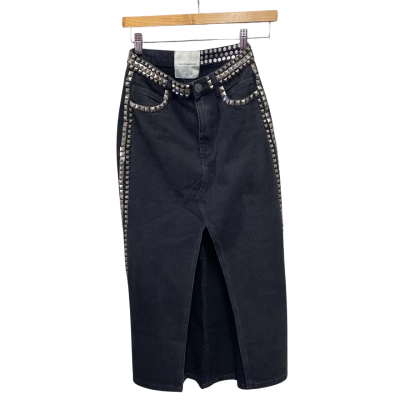 One Teaspoon Womens  Size 23 Denim Skirt Black  