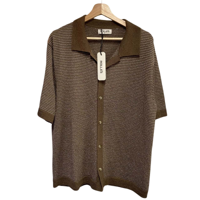 Rollas Mens  Size M Short Sleeve Shirt Brown 
