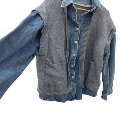 Hot issue Korea  Womens  Size L Denim Jacket Blue / Grey 
