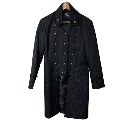 Hearts & Roses Womens UK Size 20 Black Brocade Double Breasted Coat