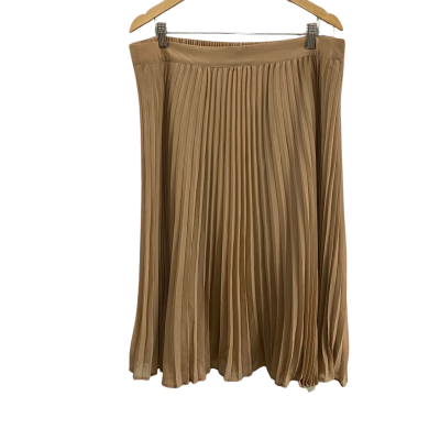 Jacqui-E Womens  Size 18+ Pleated Skirt Brown 