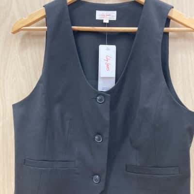  Womens  Size 12 Black  Lily Loves Waist Coat  (6)