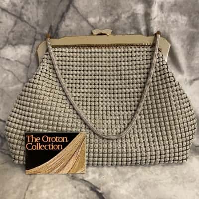 1969 Vintage Oroton Alumesh Made in West Germany Women's Handbag Gardenia Colour