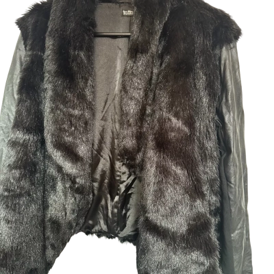  Womens  Size S Fur Coat Black  