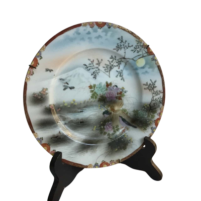 Japanese Egg Shell Finely Decorated Kutani Tea Plate