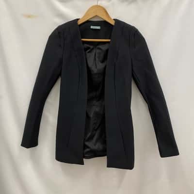 Kookai Women's Size 34 Open Blazer Fitted Black  