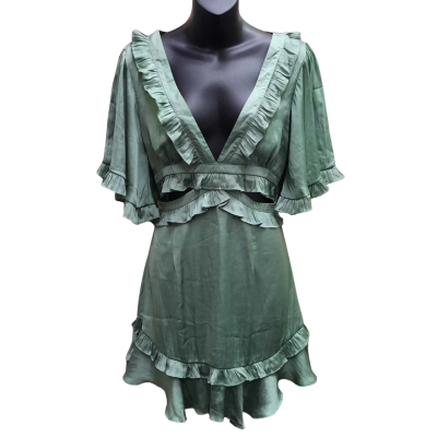 New With Tags SAGE + PAGE 'Yours Truly' Dress Size L /12 in Sage Colour