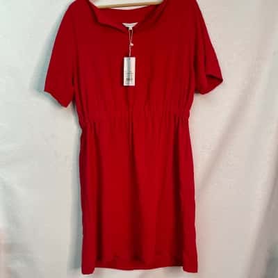 Veronika Maine Womens  Size 16 Short Sleeve Dress  Red 