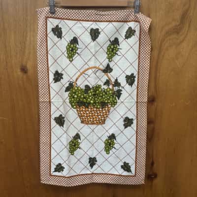 Vintage Grapes In A Basket Tea Towel 