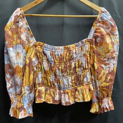 Minkpink Womens Size M Ruffled Crop Top