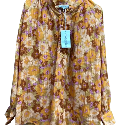BNWT Bohemian Womens Peach Floral Long Sleeve Shirt Size XXL