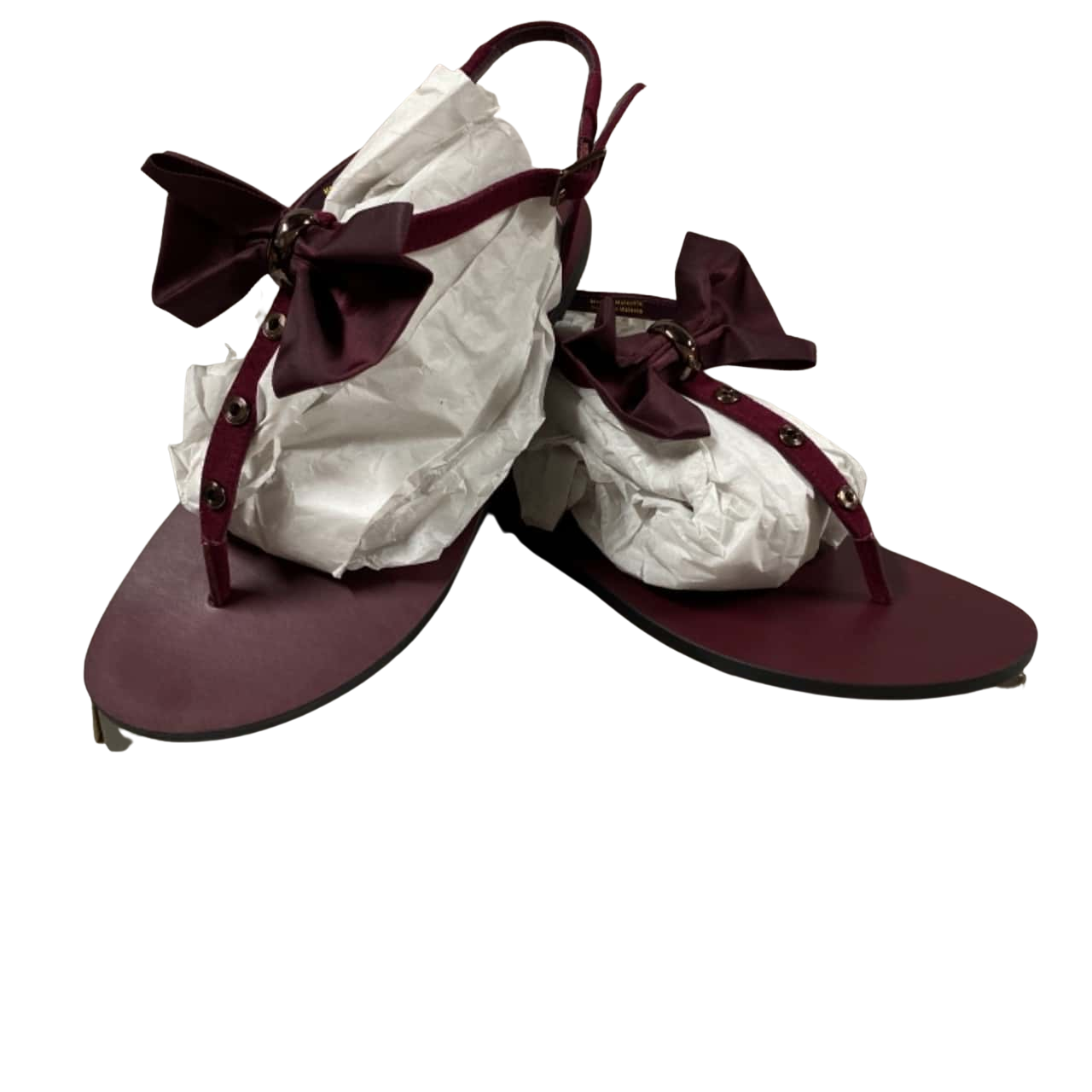 Charles & Keith Womens Purple flats open toe sandals (s)