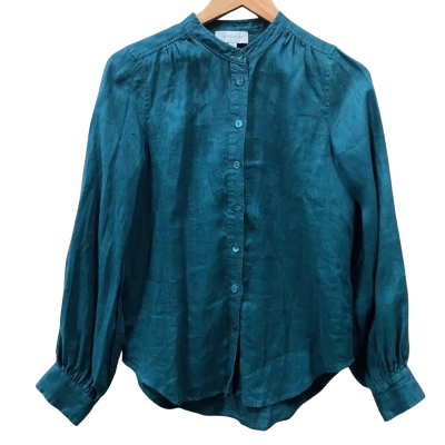 Witchery Teal Green Collarless Shirt Size 6