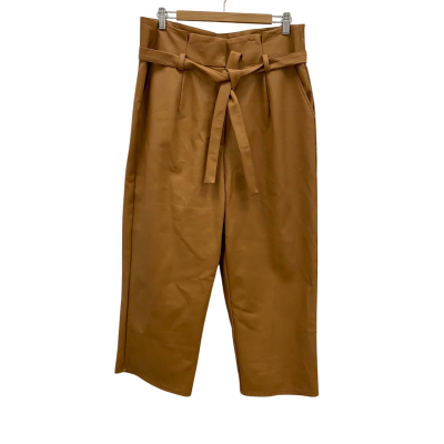 Fresh Soul Women's Faux Leather Pants With Belt Size 14 Brown 