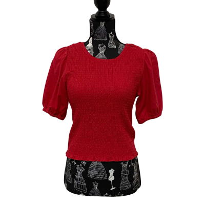 Katies Womens  Size 10 Short Sleeve Top Red BNWT