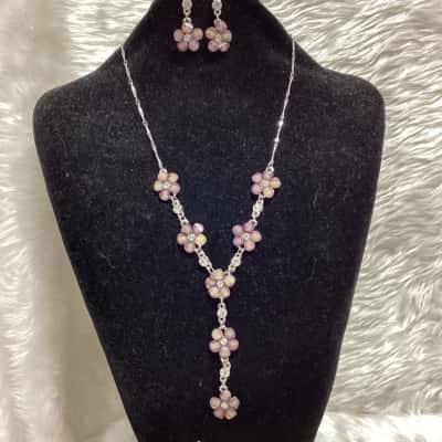  Womens Earrings / Necklace Other / Pink  / Purple / Silver 