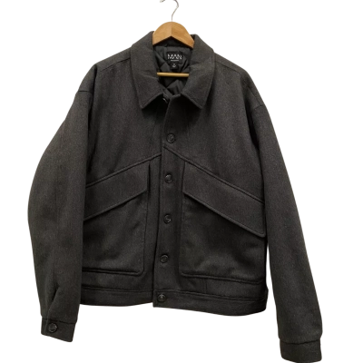 Boohoo Man Mens Jacket Size XXL Grey 