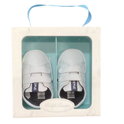 NEW - Polo Ralph Lauren Size 2 Shoes  Navy Blue / White 