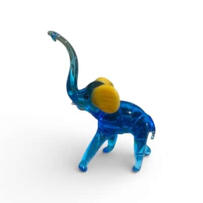 Art glass blue elephant