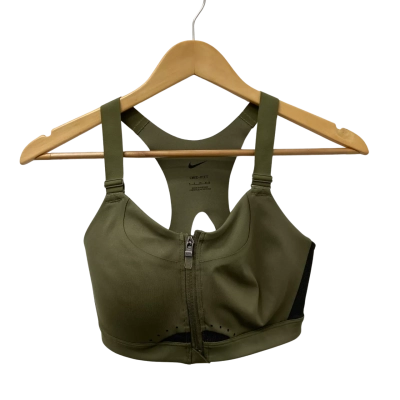 Nike Womens  Size S High Support Padded Front-Zip Sports Bra Green 