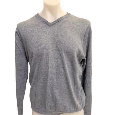 Trenery Mens  Size XL V-Neck Jumper Blue 