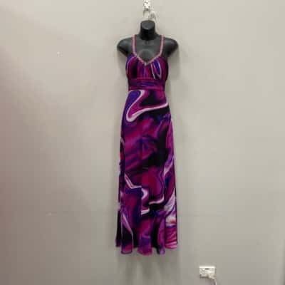 Miss Anne Womens  Size M Maxi Dress Pink  / Purple 