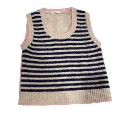 Kids Country Road Brown/Navy Blue Striped Wool Vest Size 7 