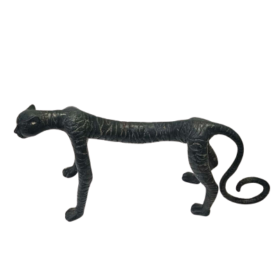 1970s Bronze Tiger Sculpture with Brown Finish.