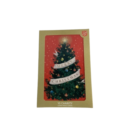 New The Salvation Army Charity Christmas Cards 10 Pack Red Christmas Tree Print #2023-1-PP
