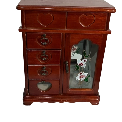 Cabinet Womens Brown Jewelry Box 
