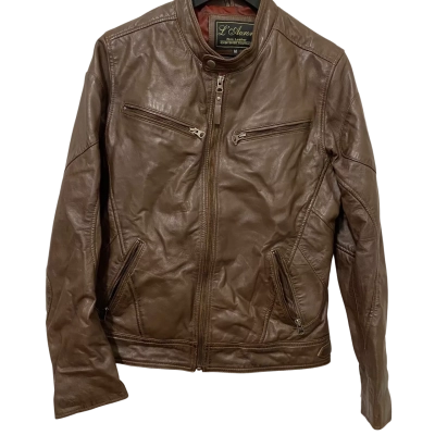 L’Aurore Womens  Size M Biker Jacket / Leather Jacket Brown 